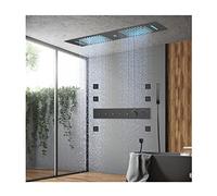 SHUGUANG Colonne de Douche Thermostatique Colonne Douche Encastrable 64 Couleurs LED Ensemble de Douche Musique Système de Douche avec 900X300mm 3 Fonctions Tête de Douche, 6 PCS Buse de Massage