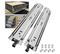 SHUHANG 1 paire de glissières verrouillables résistantes d'une capacité de charge de 68 kg de 30,5 à 101,6 cm - Roulement à billes avec extension complète avec verrouillage latéral - Rail à roulement