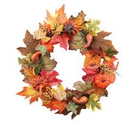 shuhauk Couronne d'Halloween, couronne décorative de porte d'automne, guirlande rustique, Halloween, ferme, Noël, saisonnier, porche extérieur, récolte d'hiver, à l'extérieur, décoration de