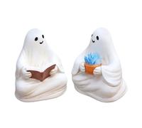 shuhauk Statue de Jardin fantôme | Petite Statue Amusante en résine | d'halloween Miniature pour Porche, Table, Jardin, allée, terrasse, bibliothèque, Balcon