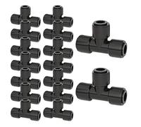shuhauk Tés d'irrigation goutte à goutte de 6,35 mm, raccord en T pour tuyau d'irrigation de 6,35 mm, connexion rapide avec joint torique pour parterres de jardin, serre, cultures fruitières, arrosage