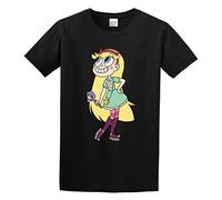 SHUI TI DU Unisex T-Shirt Men's Star Vs. The Forces of Evil Logo Cool Style Hoddies Medium Black L