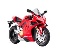 shuishuicui 1/10 pour Ducati V4S Modèle de Moto moulé sous Pression Jouet Glide Collection Décoratif 8 Pouces Coffret Cadeau pour garçons et Filles(Red)
