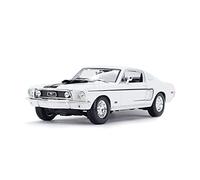 shuishuicui 1 18 1968 pour Ford Mustang GT Snake Jet Statique Collectionner Alliage moulé sous Pression Simulation Voiture Sport modèle Jouet pour garçons(White)