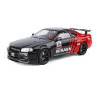 shuishuicui Modèle de Voiture en Alliage pour Nissan GT-R Skyline, édition Pull, 10 Pouces, décoration de Bureau, commémoratif pour Hommes, 1/18(Black)