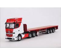 shuishuicui Modèle réduit de Voiture 1/64 pour Mercedes Benz Actros, remorque évolutive en Alliage, Jouet d'ingénierie, décoration, Collection pour Hommes, Cadeau(Red)