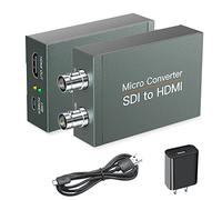 SHUITING Convertisseur SDI vers HDMI avec boucle SDI, convertisseur audio vidéo 1080p HD-SDI/3G-SDI/SD-SDI vers HDMI, adaptateur BNC vers HDMI pour caméra SDI moniteur projecteur