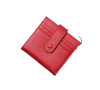 SHUIXIAYUE Mini portefeuille court ultra fin en cuir véritable pour femme avec 9 emplacements pour cartes, 1 poche pour pièces de monnaie, Rouge, Taille unique