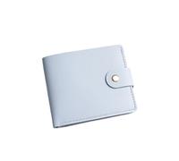SHUIXIAYUE Petit portefeuille court en cuir synthétique avec porte-cartes pour étudiants - Ultra fin - En cuir de vache - Avec clip - Pour homme et femme, bleu clair, Taille unique
