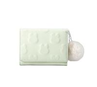 SHUIXIAYUE Petit portefeuille de dessin animé mignon court portefeuille femme couleur unie motif mignon simple multi carte sac zéro portefeuille, Vert, Taille unique