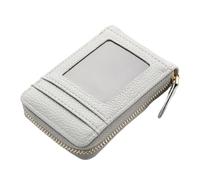 SHUIXIAYUE Portefeuille court avec fermeture éclair autour du porte-monnaie pour femme Motif litchi uni, gris, Taille unique