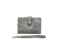 SHUIXIAYUE Portefeuille court coréen mignon boucle double remise multi carte sac à main pour femme, gris, Taille unique