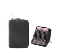 SHUIXIAYUE Portefeuille fin en cuir véritable avec 14/20 emplacements pour cartes de crédit, poche zippée, porte-monnaie, Noir , Taille unique