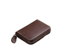 SHUIXIAYUE Portefeuille fin en cuir véritable avec 14/20 emplacements pour cartes de crédit, poche zippée, porte-monnaie, café, Taille unique