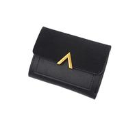 SHUIXIAYUE Portefeuille tendance court porte-monnaie pour femmes portefeuilles porte-cartes sac à main dames petit portefeuille femme moraillon mini embrayage fille sac d'argent, Noir , Taille unique