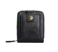 SHUIXIAYUE Portefeuille vintage pour homme en cuir PU court sac à main pour homme Hasp fermeture éclair pochette couleur unie portefeuilles durables et pratiques, Noir , Taille unique