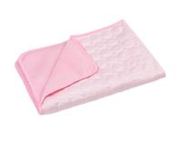 SHUIXIAYUE Tapis d'été rafraîchissant pour chiens et chats - Couverture respirante et lavable pour chiens de petite, moyenne et grande taille (tissu en maille rose, taille XL, 100 x 70 cm)