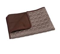 SHUIXIAYUE Tapis d'été rafraîchissant pour chiens et chats - Couverture respirante et lavable pour chiens de petite, moyenne et grande taille (tissu en maille café, L 70 x 55 cm)