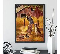 SHUIYAZI Broderie Diamant Kit Complet, Diamond Painting Enfant, Garçon et Chien DIY 5D Peinture Diamant Peinture Numero Adulte Point de Croix Kits Mosaique pour la Deco Chambre-Square Drill,40x50cm