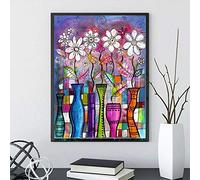 SHUIYAZI Broderie Diamant Kit Complet, Diamond Painting Enfant, Vase Abstrait DIY 5D Peinture Diamant Peinture Numero Adulte Point de Croix Kits Mosaique pour la Deco Chambre-Round Drill,40x50cm