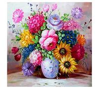 SHUIYAZI DIY 5D Diamond Painting Kit Complet pour Adultes Enfant Fleurs colorées Full Drill Broderie Peinture Diamant par numéro kit Strass au Point de Croix Arts Craft pour Home Décoration,55x55cm