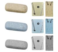 SHUIYUE 3 Pcs éTui à Lunettes Rigide, éTuis à Lunettes, éTui à Lunettes Rigide En Toile De Lin Portable éTui De Protection Pour Femmes Hommes Organisateur Lunettes Portable Pour Voyag