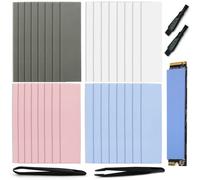 SHUIYUE 32 Thermal Pad Coussinets Thermiques en Silicone (1 mm d'épaisseur), 4 Couleurs, 8 pièces par modèle (Bleu :1,5W/Rose :2W, Gris :3W, Blanc :4W), pour dissipateur Thermique de processeur