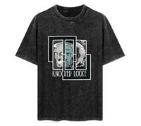SHUIZILANG Laugh Tracks Loose Different with Knocked Mens Size T-Shirt Black XL