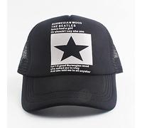 SHUIZONG Chapeau D'Été Mesh Ajusté Back Buckle Hip Hop Crâne Imprimé Baseball Cape Base Femmes Mens Heptrape Casual Casual Trucker Sun Hat-Star-Black,Chine