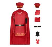 Shukqueen Costume d'Halloween pour homme Le Seigneur Rouge Farquaad Ensemble de jeu de rôle Costume de performance pour adulte Taille M