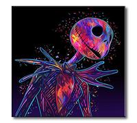 Shukqueen Kit de peinture à l’huile par numéros avec pinceaux pour adultes et enfants - 50,8 x 66 cm - Jack Skellington (sans cadre)