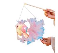 Shulemin Kit de fabrication de lanternes pour enfants - Poisson rouge - Fait à la main - Pour la mi-automne et le printemps - Rose chinois traditionnel