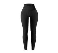 Shulemin Pantalon de Yoga, Leggings pour Femmes, Motif Côtelé, Uni, Taille Haute, Long, Sans Couture, Sportif, Entraînement, Sport, Exercice, Décontracté pour Intérieur Noir S