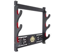 SHULI 3 Couche Support d'épée Support Mural Velours Katana rembourré Stand Samurai Support d'épée présentoir Katana-B