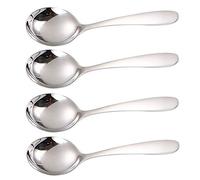 SHULI Lot de 4 cuillères à soupe classiques en acier inoxydable