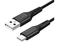 SHULIANCABLE Câble USB Type C, Nylon Tressé Charge Rapide et Synchro Compatible pour Samsung Galaxy S20/10/9/8,Huawei (3M, Black)