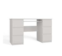Shumee Bureau d'ordinateur Cuba 6 tiroirs 51 x 130 x 76 cm Blanc Brillant