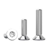 SHUNCHG 20 Pièces M5x25mm Vis Torx à Tête Fraisée avec Six Pans Creux en Acier Inoxydable A2 V2A, Filetage Complet Vis Cylindriques Hexagonales à Tête Plate