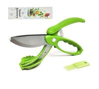 SHUNCHG Ciseaux à Salade, Coupe-salade avec Lames Doubles, Ciseaux de Cuisine pour Salade Hachée, Coupe-légumes pour Mélanger et Eouper dans le Saladier,vert