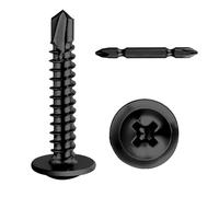 SHUNCHG Lot de 100 Vis à Tôle Autoperceuses M4.2 x 25mm à tête Bombée en Acier Inoxydable 410, Cruciformes M4.2, Vis à Tête Ronde Autoperceuse Avec Tournevis pour Acier, Tôle