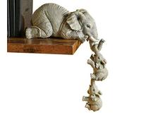 Shunfaji Elephant Decoration,Statue Elephant,Statues Décoratives Mère éléphant Et 2 Bébés éléphants,l'éléphant Sculptures Décoratives Décorations
