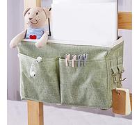 Shunfaji Panier de Lit Chevet Suspendu, Bedside Pocket en Toile Imperméable Sac de Rangement de Chevet pour Téléphone, Télécommande, Journal, Stylo, Magazine, Lunnettes (Vert)