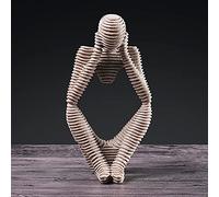 Shunfaji Penseur Abstrait Sculpture Figurines en résine créative Personnages Artisanat Bijoux Statues en grès décor à la Maison Cadeaux (B)