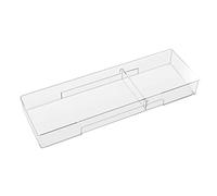 Shunfaji Range Couvert, Rangement Couverts pour Tiroir, Organisateur Tiroir Cuisine, 4 Tailles Peuvent être Utilisées Librement, Durable, Empilable, Transparent (C 15 x 46.5 x 5.2 Cm)