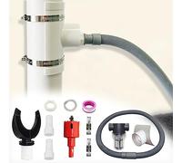 Shunfaji Recuperateur d Eau de Pluie pour conduits Circulaire avec Tuyau Flexible, Ensemble de collecteur Eau de Pluie, Raccord PVC, Récupérateur d'eau pour Descente de gouttière (Kit B-110mm)