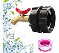 Shunfaji Robinet pour Cuve 1000L IBC en Laiton - Raccord pour Récupérateur d'Eau de Pluie, Jardin, Adaptateur de Cuve avec S60X6 Filetage Grossier (3/4")