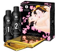 Shunga - Gelée et drap de massage érotique Fraise / Vin pétillant