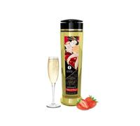 Shunga Huile de Massage Erotique Romance Fraise, Vin Pétillant 240ml