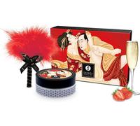 Coffret poudre de massage comestible Shunga 75 g Fraise - Vin pétillant