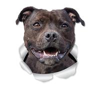 SHUNHUA Autocollants Muraux 3D 13 CM 17 CM Autocollant Autocollant Happy Staffie Chien Race Autocollant de Voiture étanche Auto décors sur Pare-Chocs arrière fenêtre Ordinateur Portable